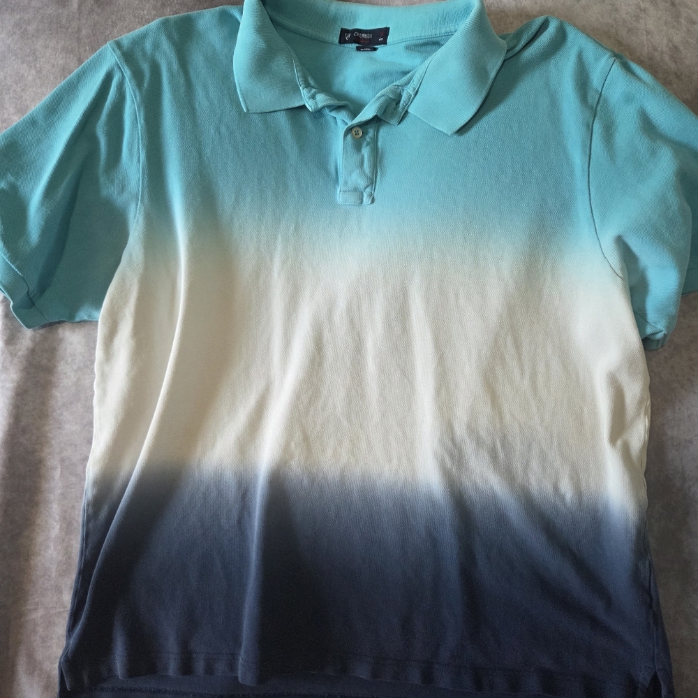 Daniel Cremieux Mens Polo in Teal and Navy Gradient